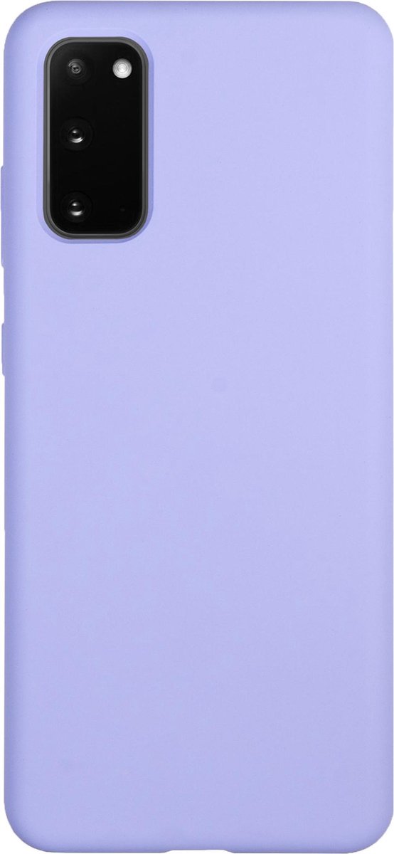 Bmax Liquid Silicone Case Hoesje Voor Samsung Galaxy S20 - Mist Blue/licht - Paars