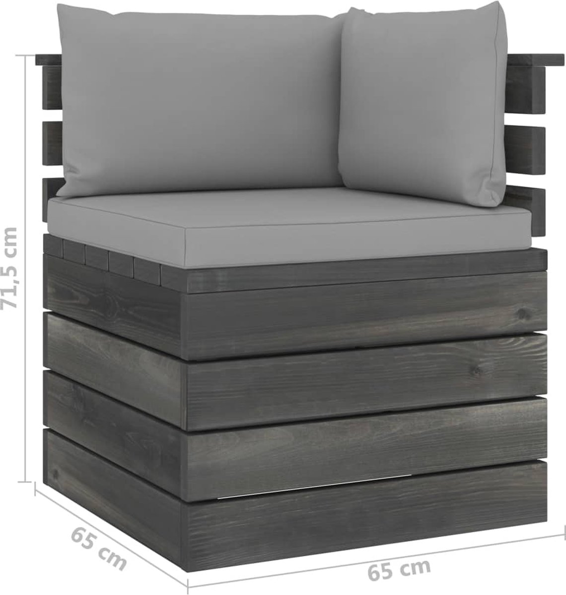 Vidaxl Tuinhoekbank Met Kussens Pallet Grenenhout - Grijs