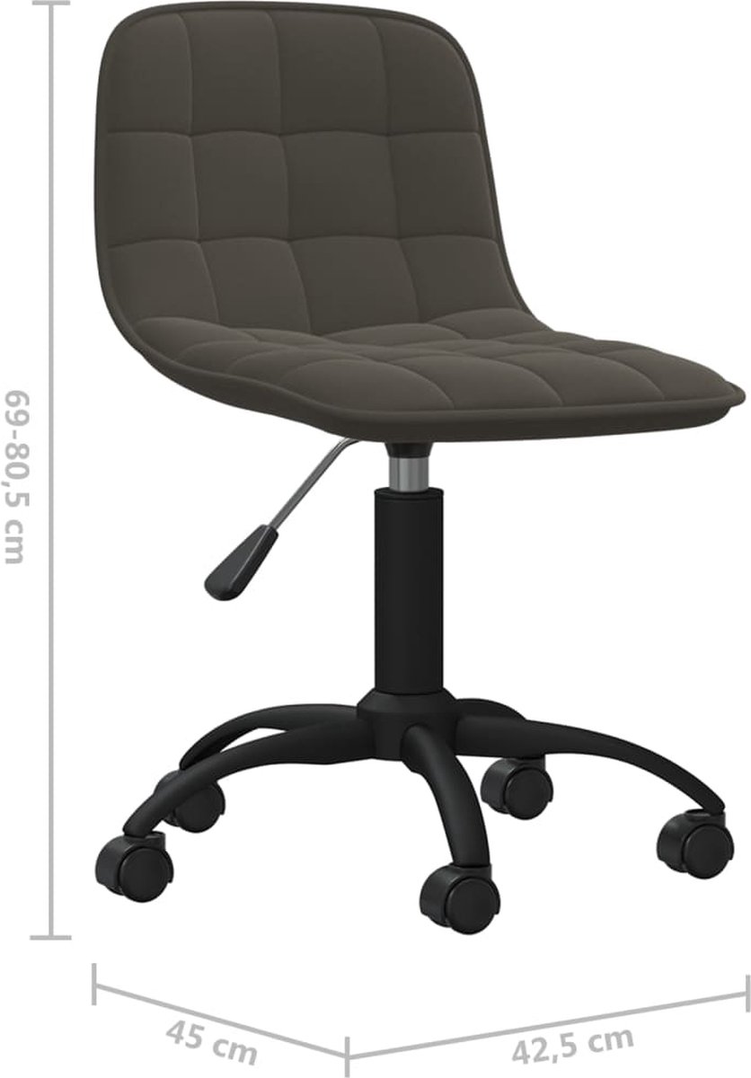 Vidaxl Eetkamerstoelen Draaibaar 6 St Fluweel Donker - Grijs