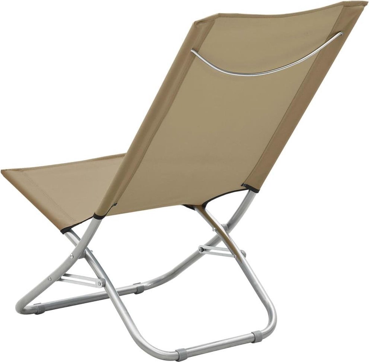 Vidaxl Strandstoelen 2 St Inklapbaar Stof Taupe