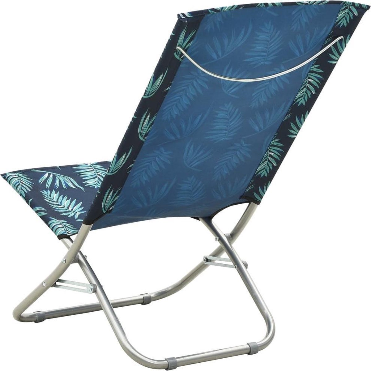 Vidaxl Strandstoelen 2 St Inklapbaar Bladpatroon Stof - Groen
