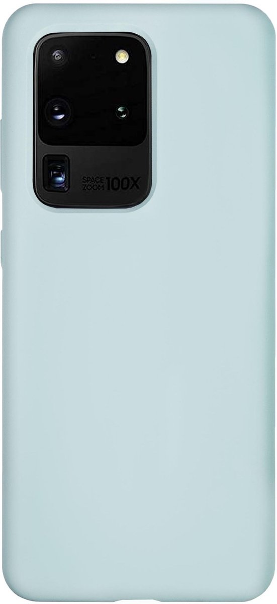 Bmax Liquid Silicone Case Hoesje Voor Samsung Galaxy S20 Ultra - Ice Blue/ - Turquoise