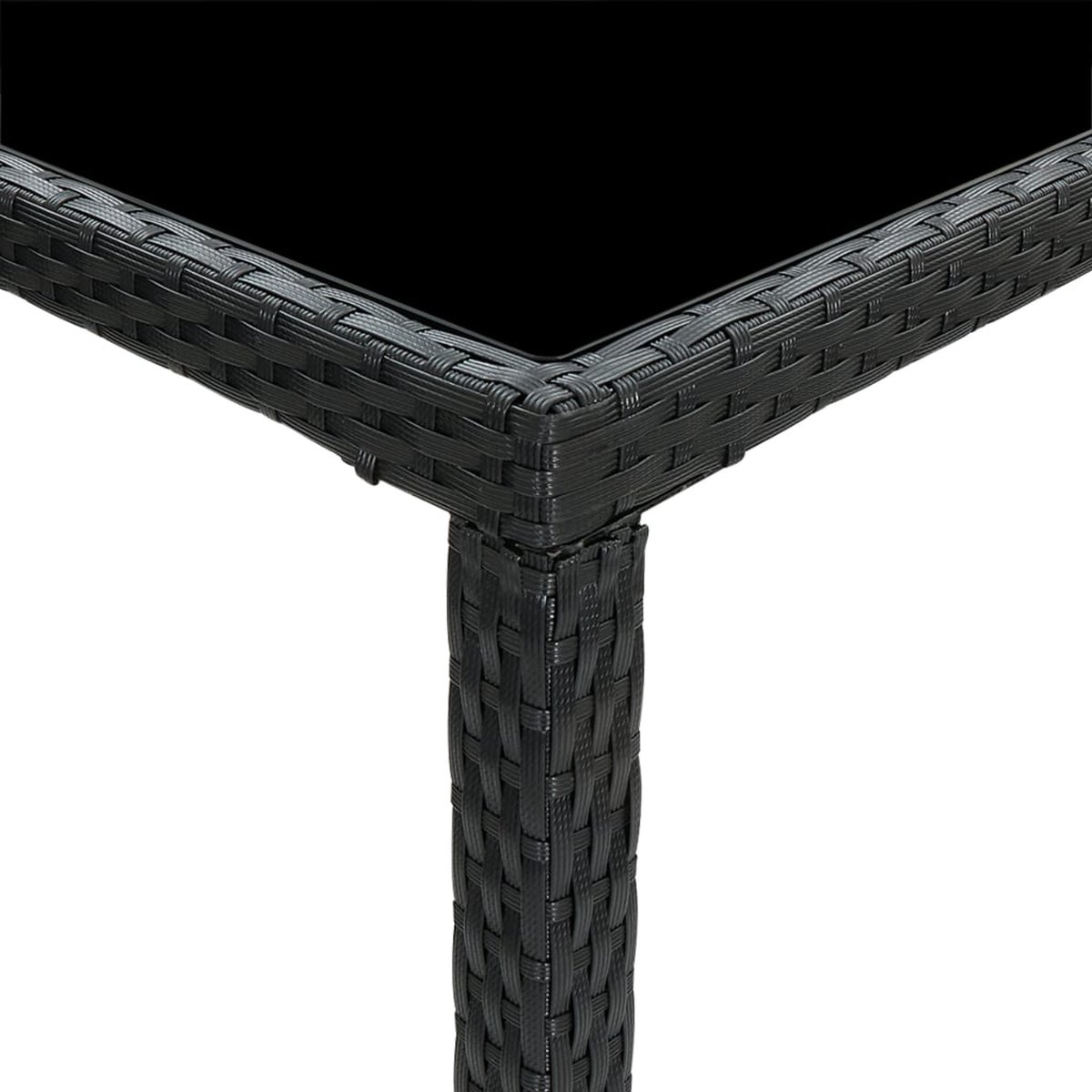 Vidaxl Tuinbartafel 130x60x110 Cm Poly Rattan En Glas - Zwart