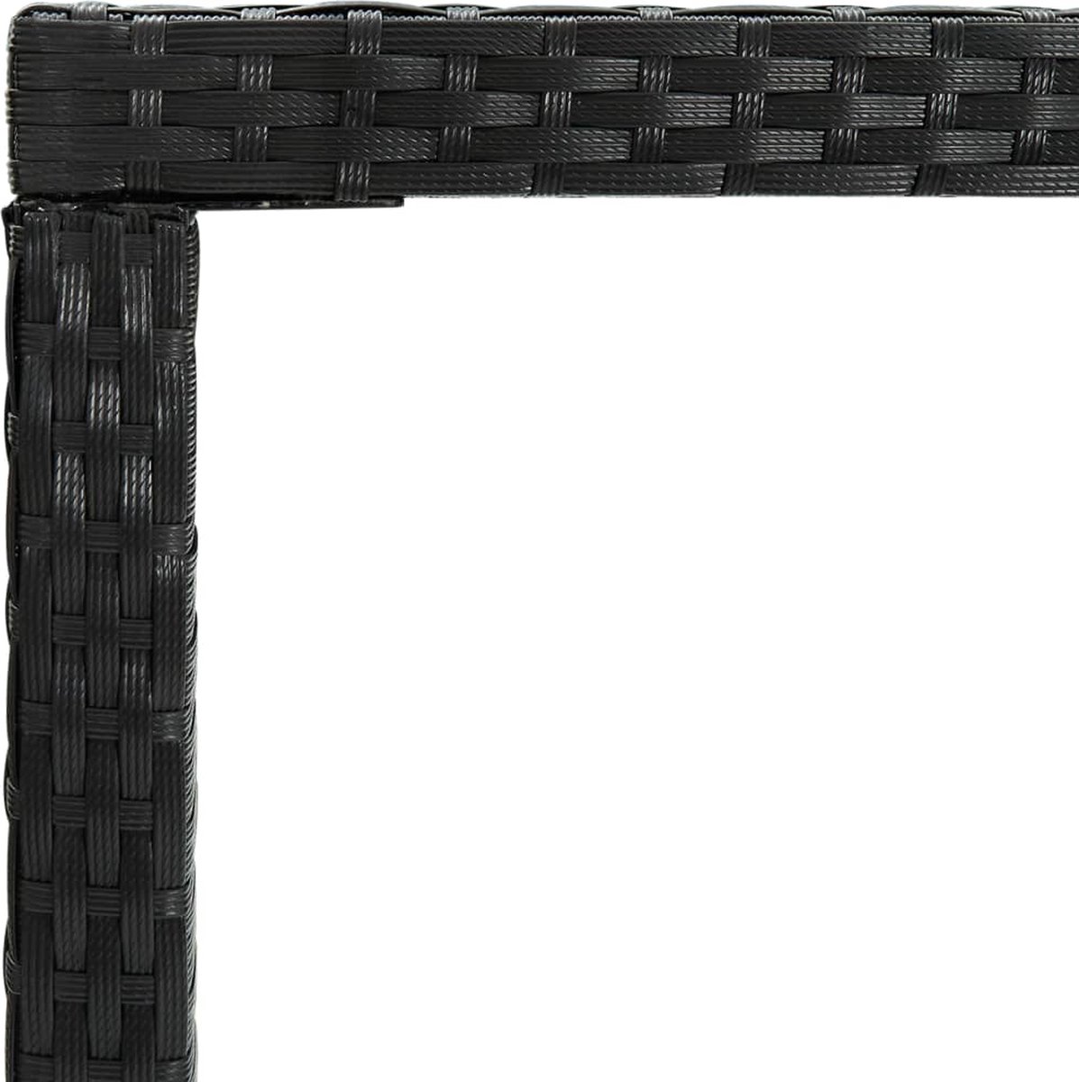Vidaxl Tuinbartafel 130x60x110 Cm Poly Rattan En Glas - Zwart
