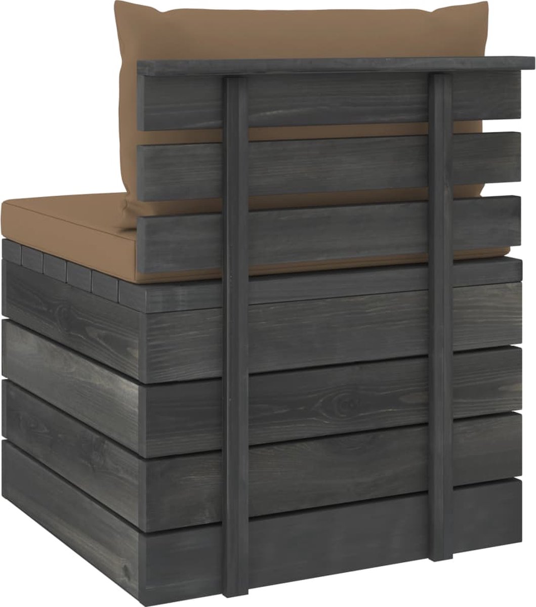 Vidaxl Tuinmiddenbank Met Kussens Pallet Grenenhout - Bruin