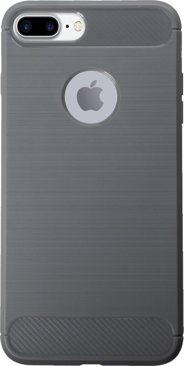 Bmax Carbon Soft Case Hoesje Voor Iphone 7 Plus - Grey/ - Grijs