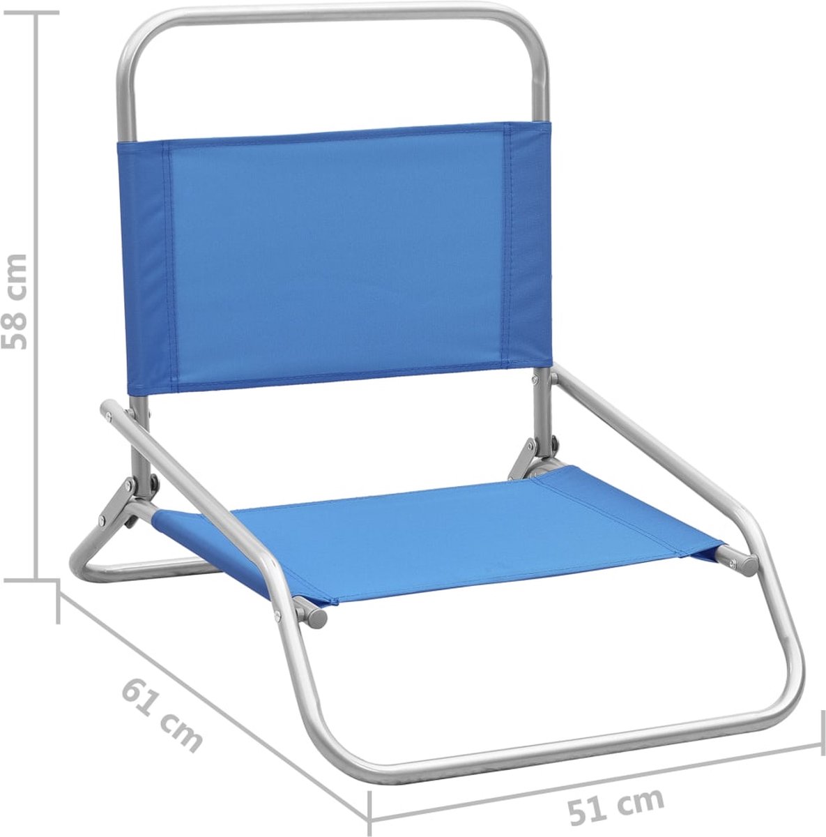 Vidaxl Strandstoelen 2 St Inklapbaar Stof - Blauw