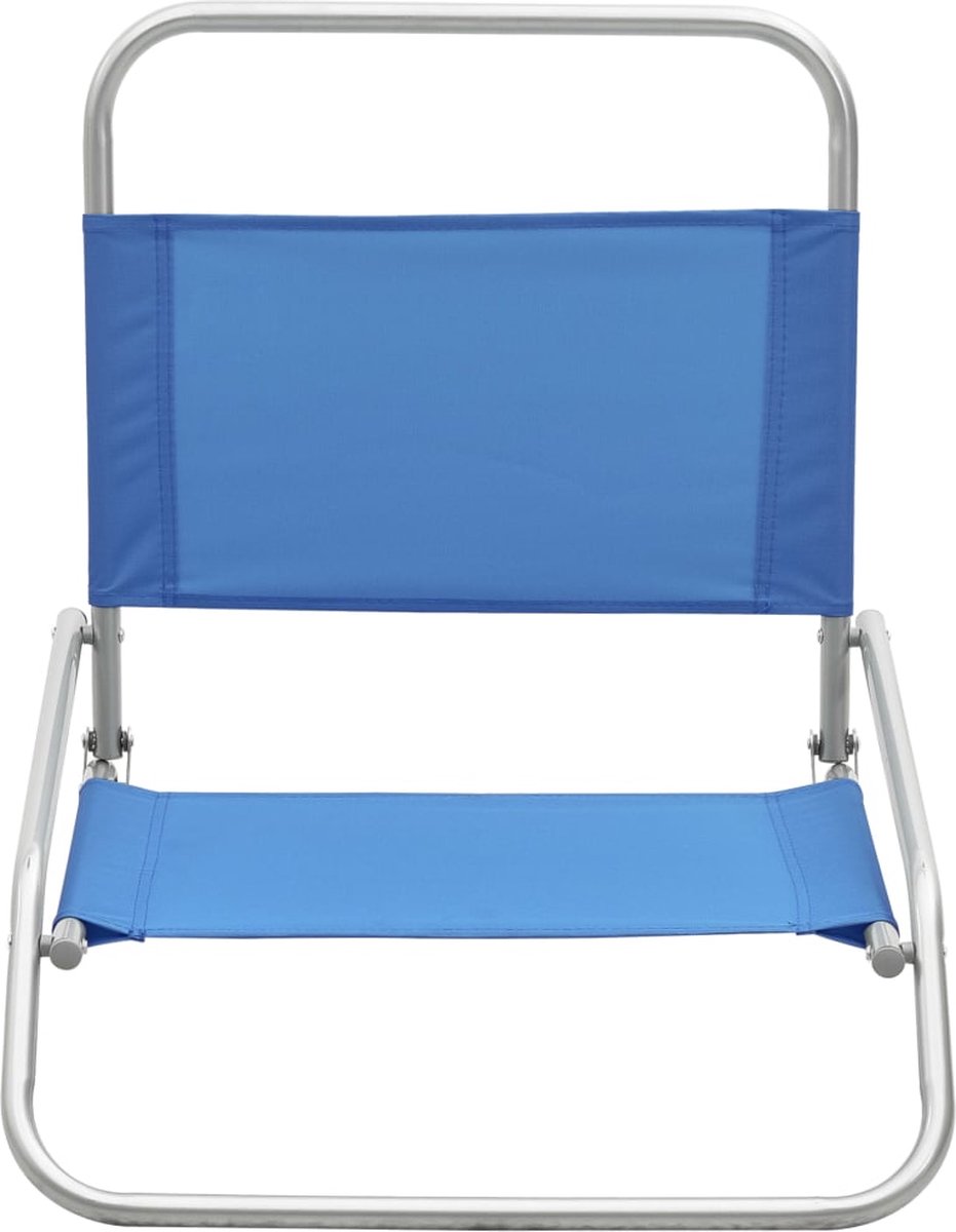 Vidaxl Strandstoelen 2 St Inklapbaar Stof - Blauw