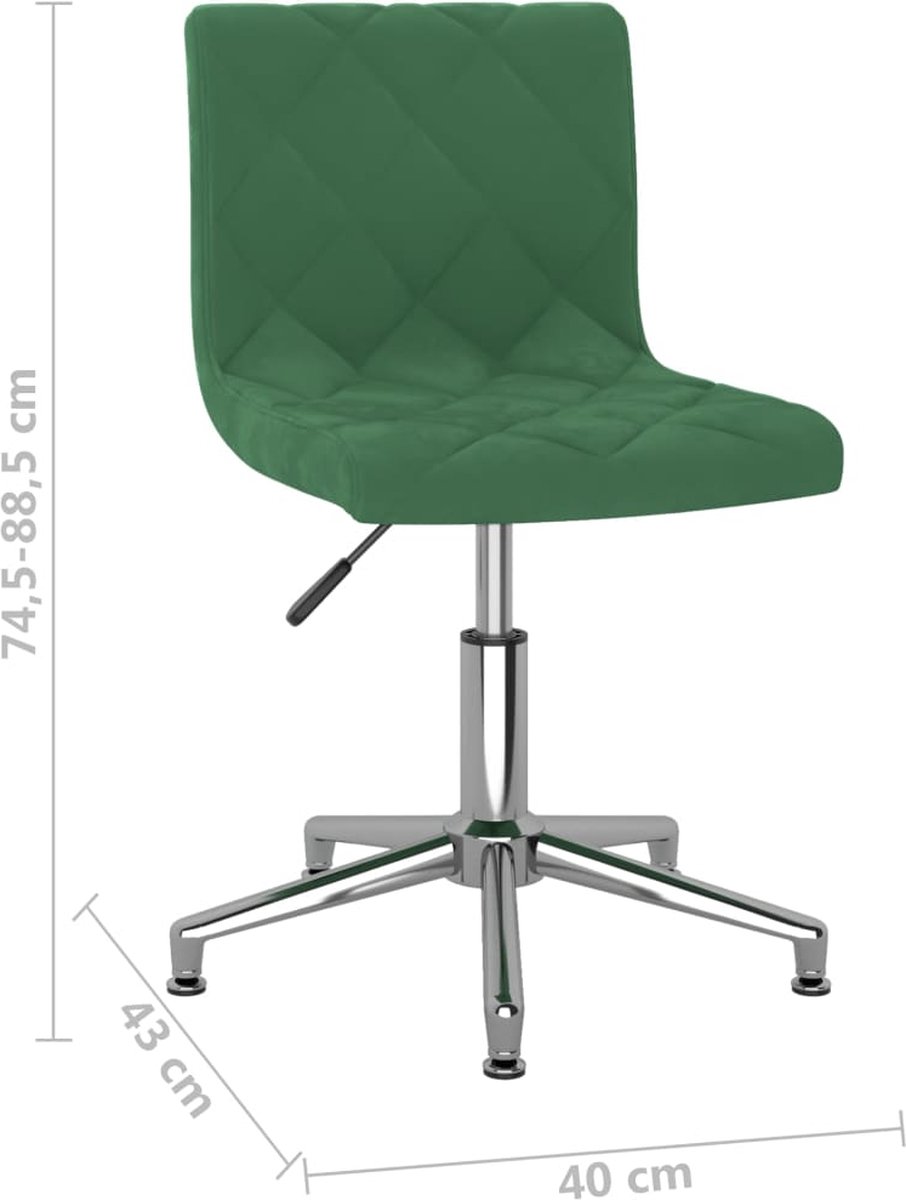 Vidaxl Eetkamerstoelen Draaibaar 2 St Fluweel Donker - Groen