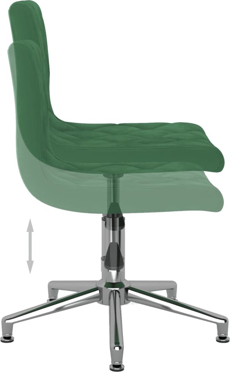 Vidaxl Eetkamerstoelen Draaibaar 2 St Fluweel Donker - Groen
