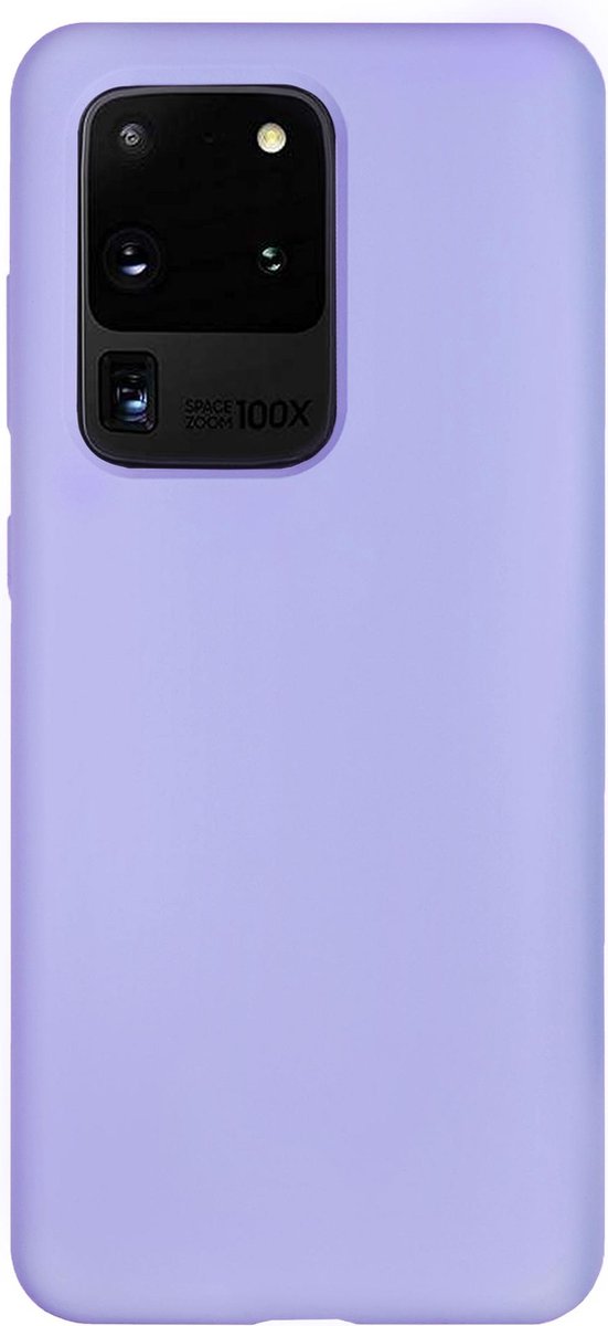 Bmax Liquid Silicone Case Hoesje Voor Samsung Galaxy S20 Ultra - Mist Blue/licht - Paars