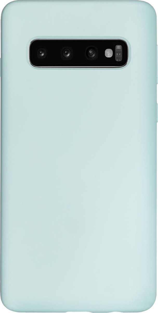 Bmax Liquid Silicone Case Hoesje Voor Samsung Galaxy S10 - Ice Blue/ - Turquoise