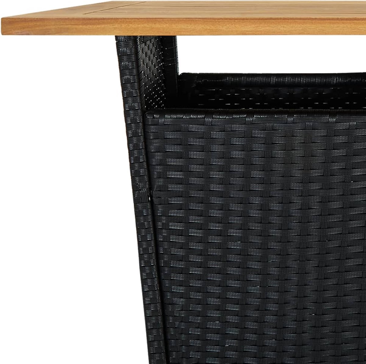 Vidaxl Bartafel 60x60x110 Cm Poly Rattan En Massief Acaciahout - Zwart