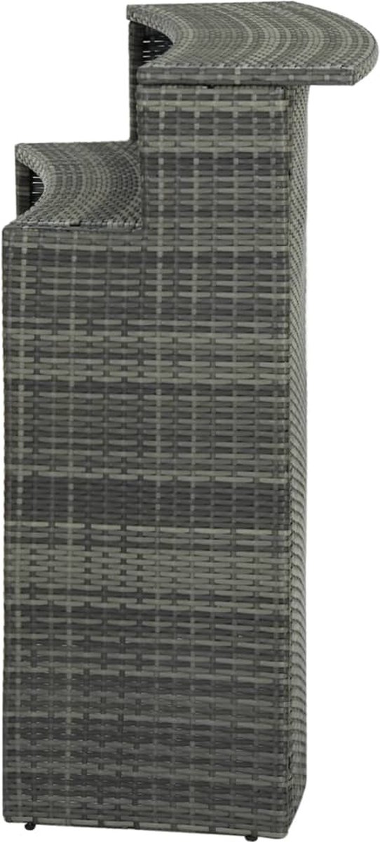 Vidaxl Tuinbartafel 120x55x110 Cm Poly Rattan - Grijs