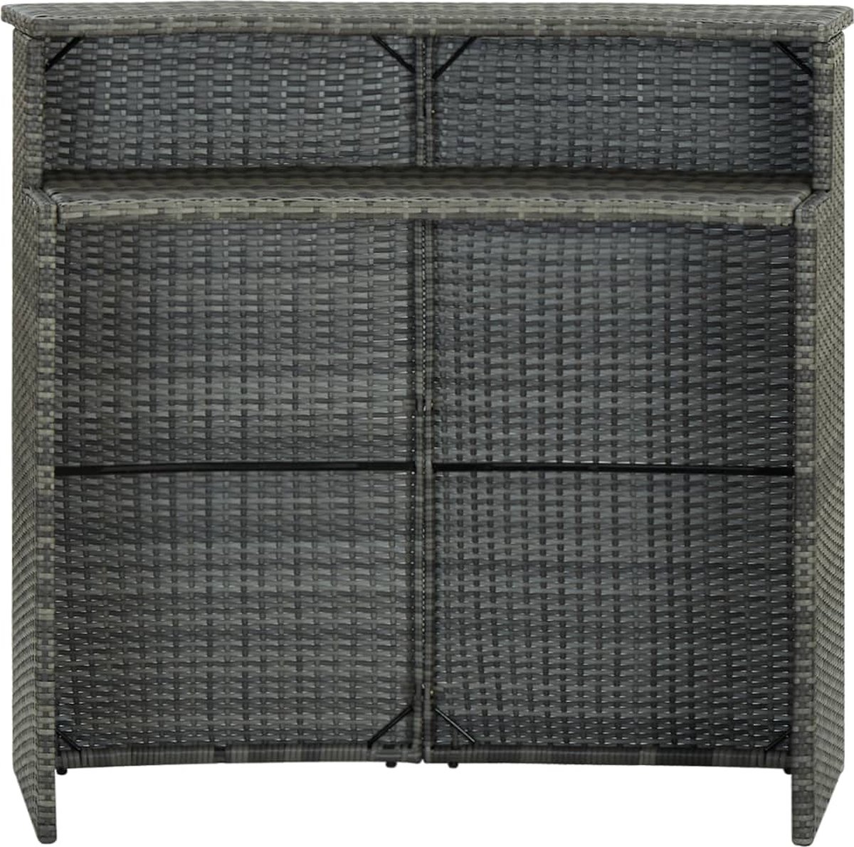 Vidaxl Tuinbartafel 120x55x110 Cm Poly Rattan - Grijs