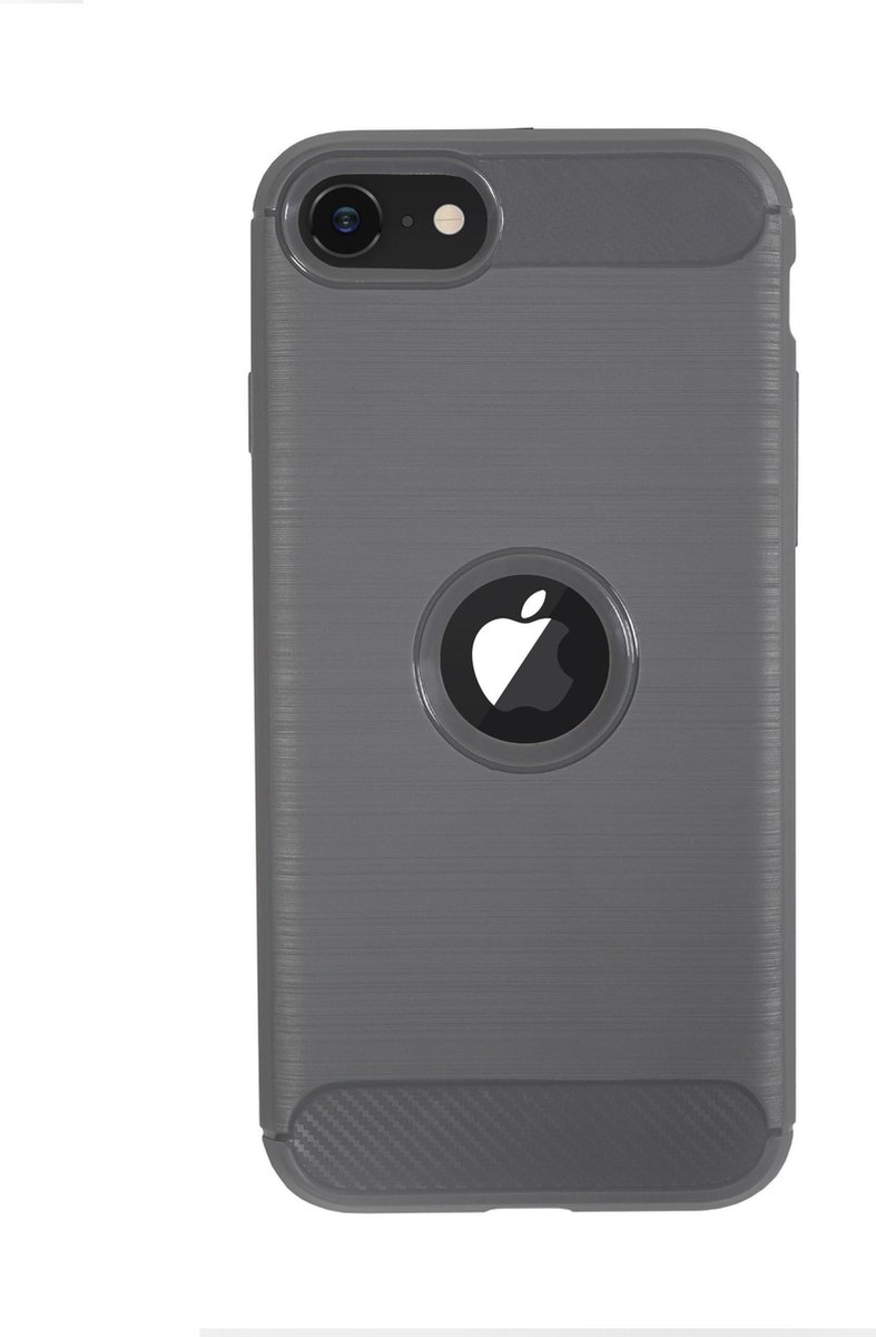 Bmax Carbon Soft Case Hoesje Voor Iphone Se 2020 - Grey/ - Grijs