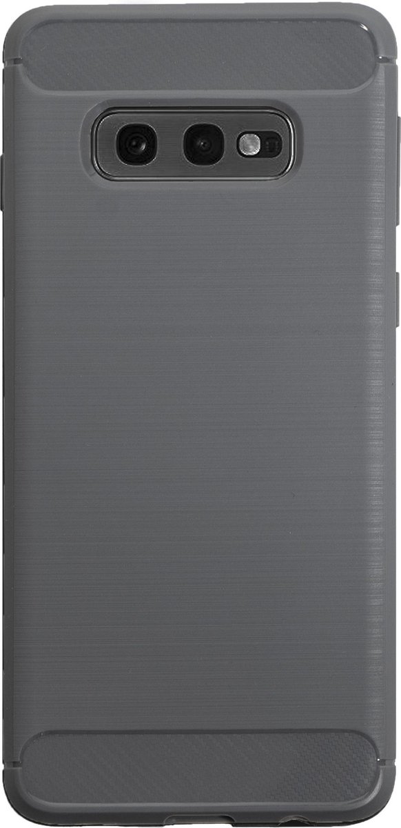 Bmax Carbon Soft Case Hoesje Voor Samsung Galaxy S10e - Grey/ - Grijs