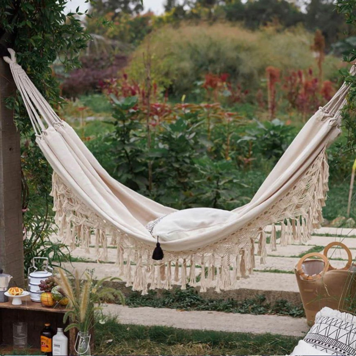 Quvio Hangmat Katoen 280x150 Cm - - Wit