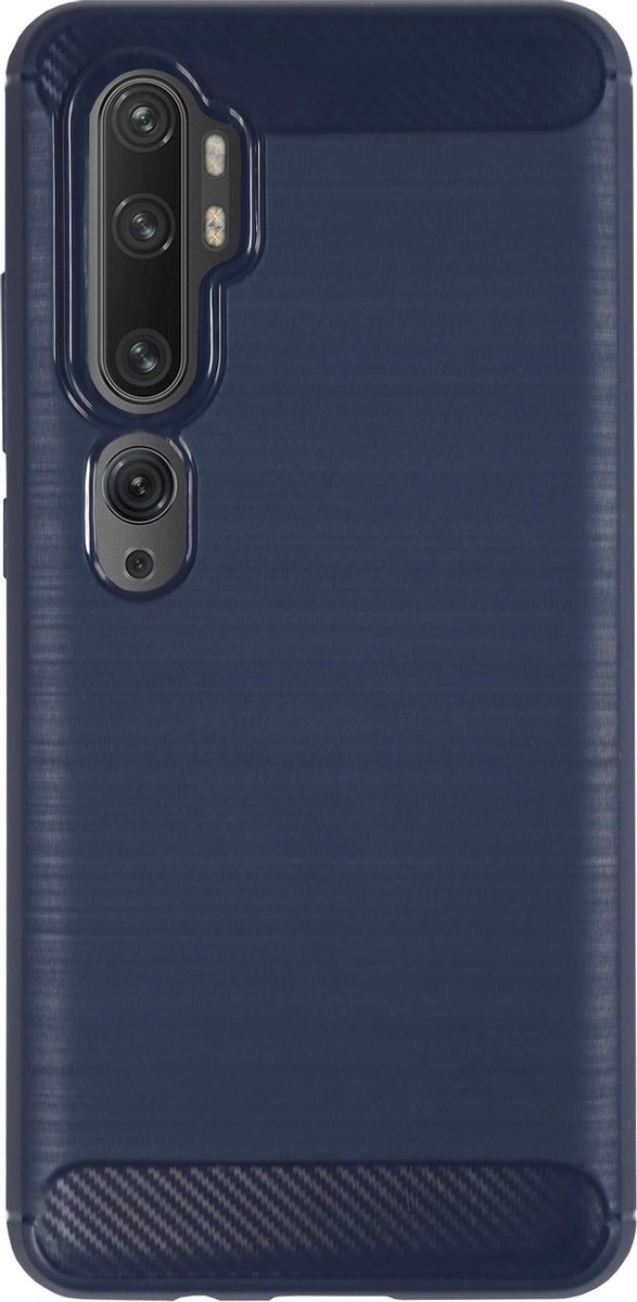 Bmax Carbon Soft Case Hoesje Voor Xiaomi Mi Note 10 Pro - Blue/ - Blauw