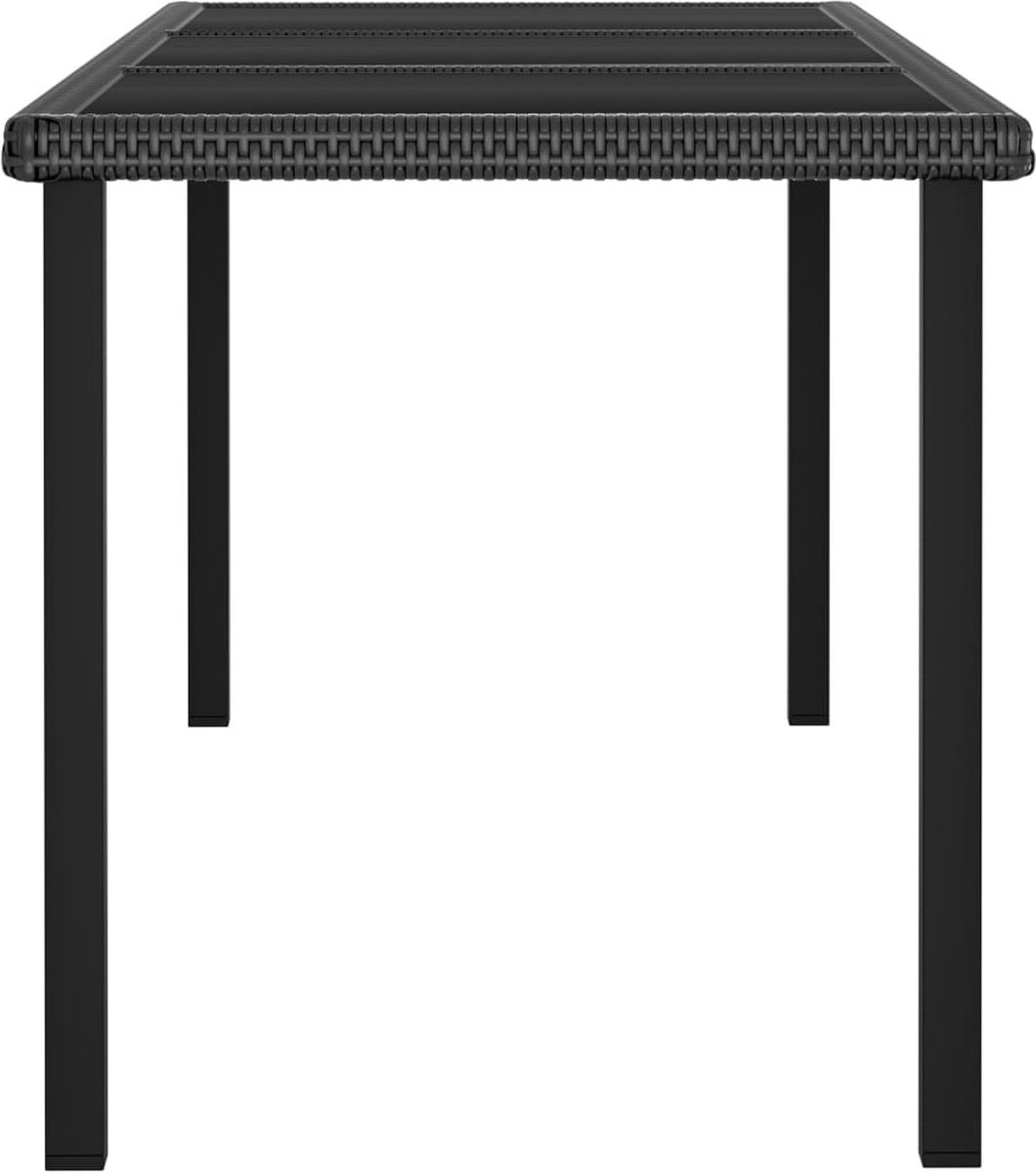 Vidaxl 7-delige Tuinset Poly Rattan - Zwart