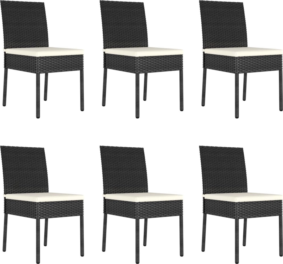 Vidaxl 7-delige Tuinset Poly Rattan - Zwart
