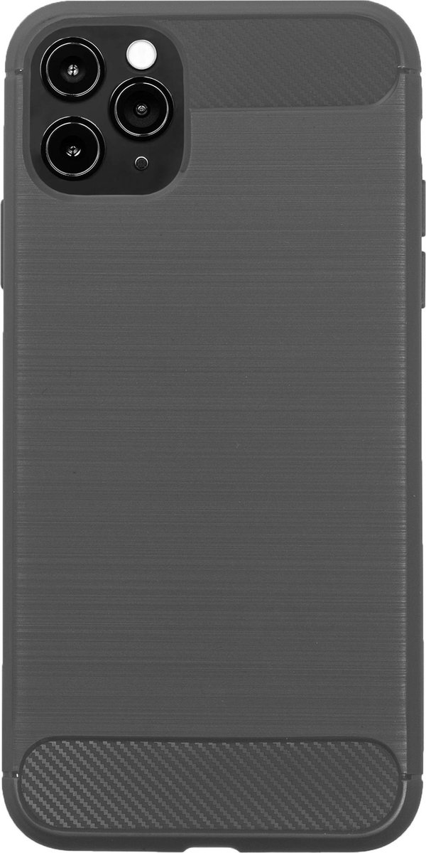 Bmax Carbon Soft Case Hoesje Voor Iphone 11 Pro - Grey/ - Grijs