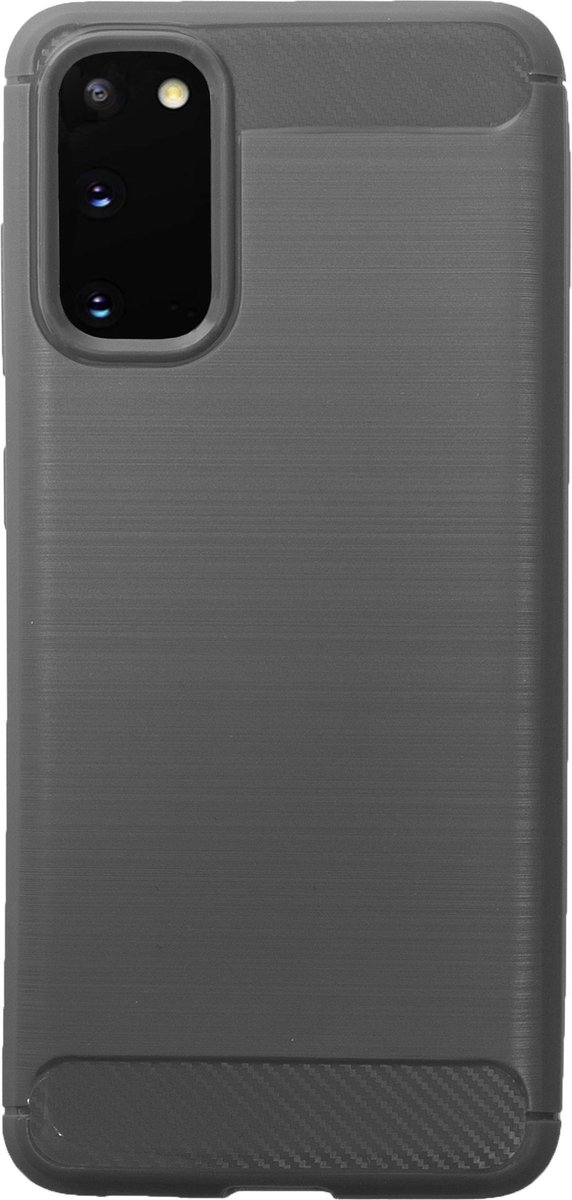 Bmax Carbon Soft Case Hoesje Voor Samsung Galaxy S20 - Grey/ - Grijs