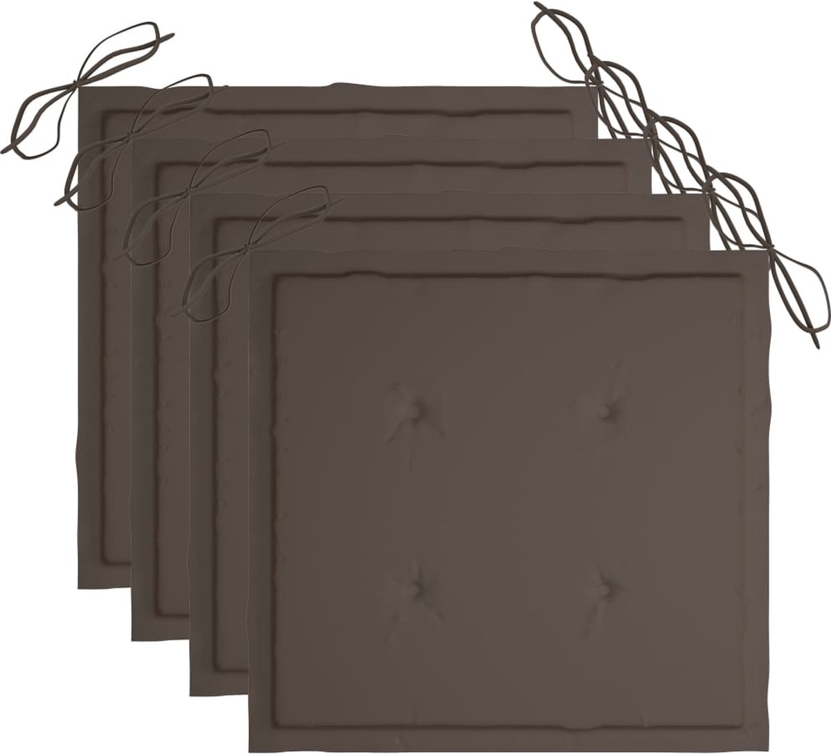 Vidaxl 5-delige Tuinset Inklapbaar Met Kussens Bamboe - Bruin