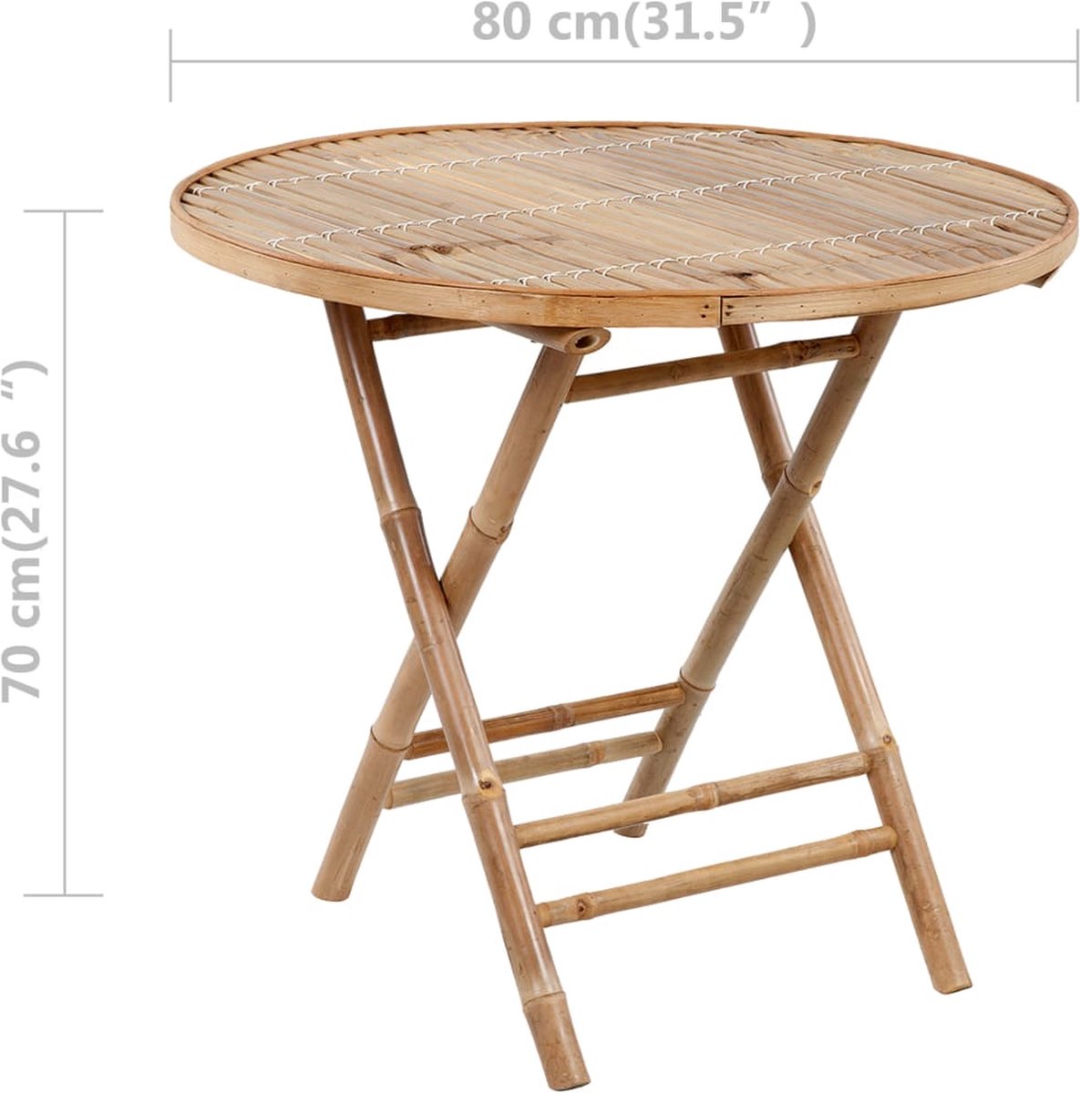 Vidaxl 5-delige Tuinset Inklapbaar Met Kussens Bamboe - Bruin