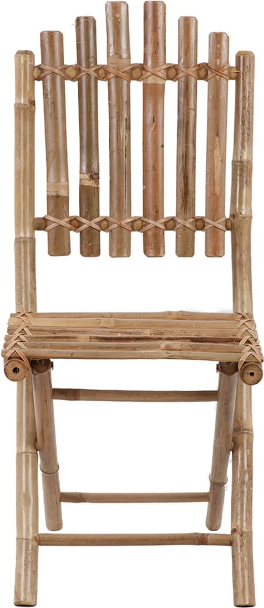 Vidaxl 5-delige Tuinset Inklapbaar Met Kussens Bamboe - Bruin