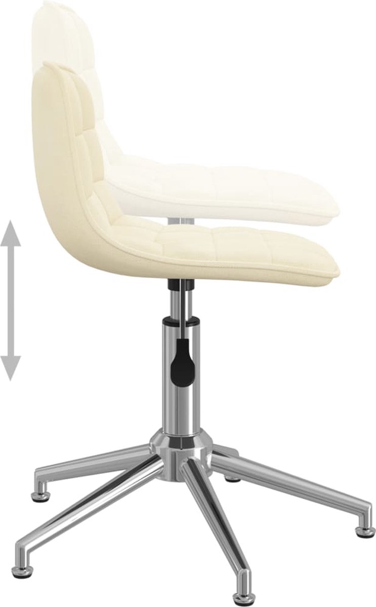 Vidaxl Eetkamerstoelen Draaibaar 2 St Stof Crèmekleurig