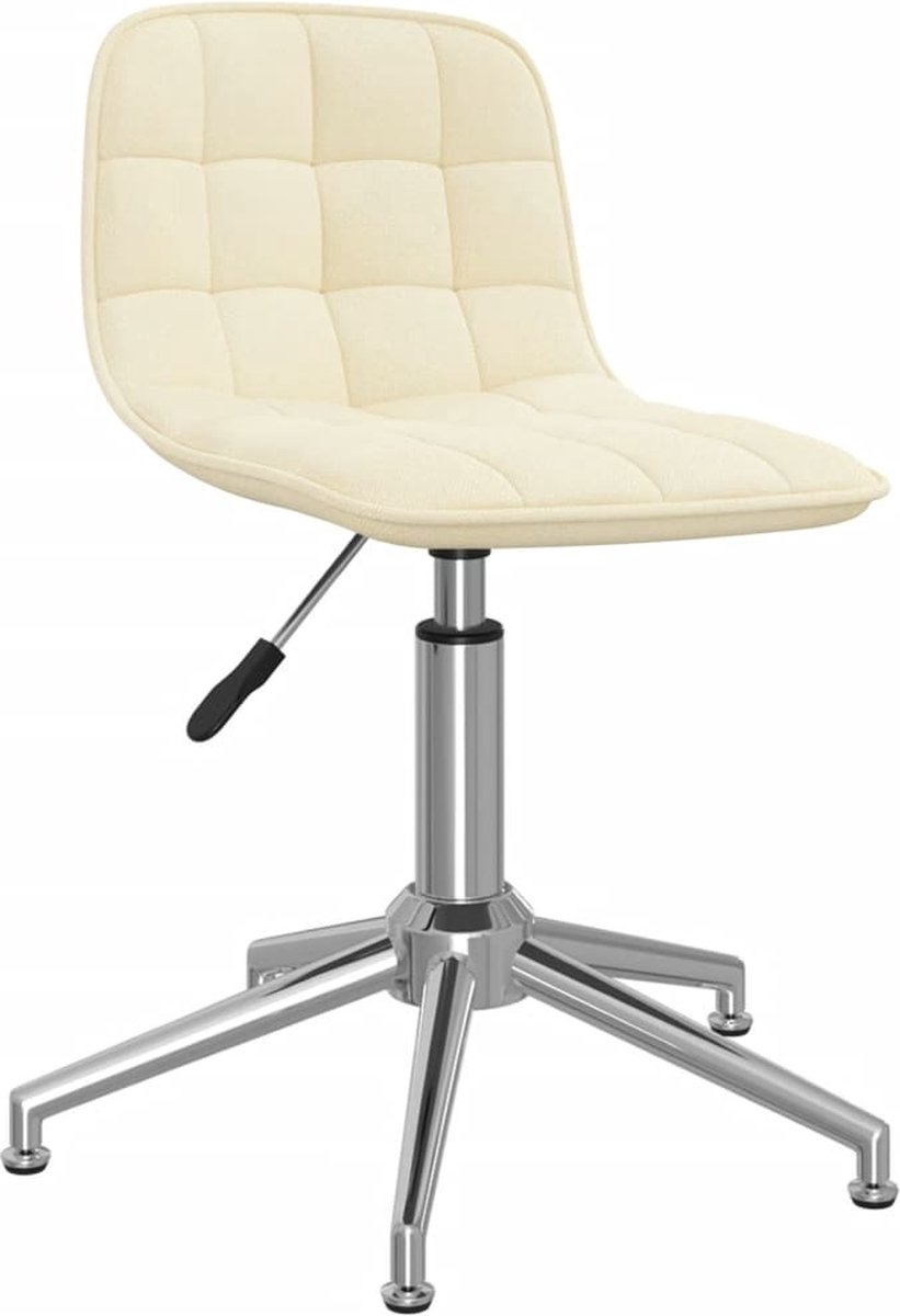 Vidaxl Eetkamerstoelen Draaibaar 2 St Stof Crèmekleurig