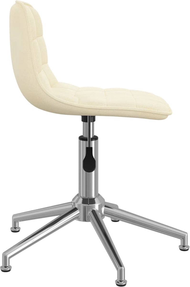 Vidaxl Eetkamerstoelen Draaibaar 2 St Stof Crèmekleurig