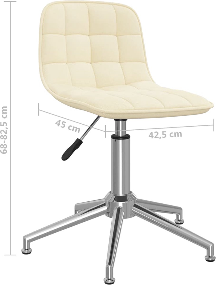 Vidaxl Eetkamerstoelen Draaibaar 2 St Stof Crèmekleurig