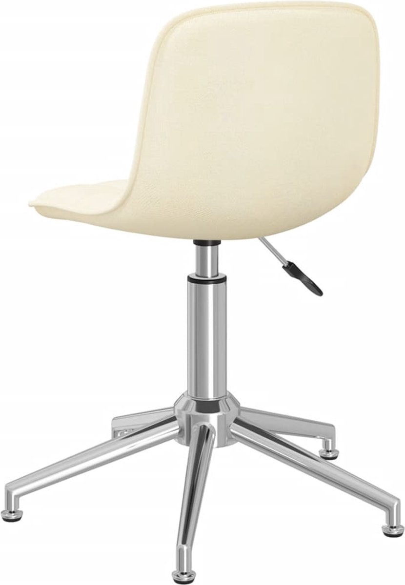 Vidaxl Eetkamerstoelen Draaibaar 2 St Stof Crèmekleurig