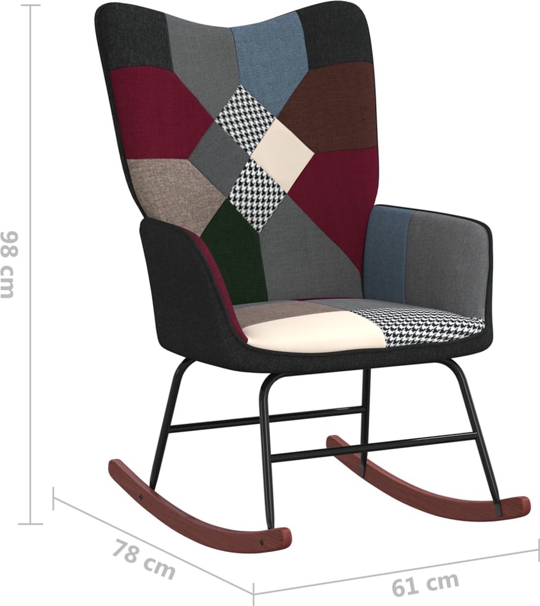Vidaxl Schommelstoel Met Voetenbank Patchwork Stof
