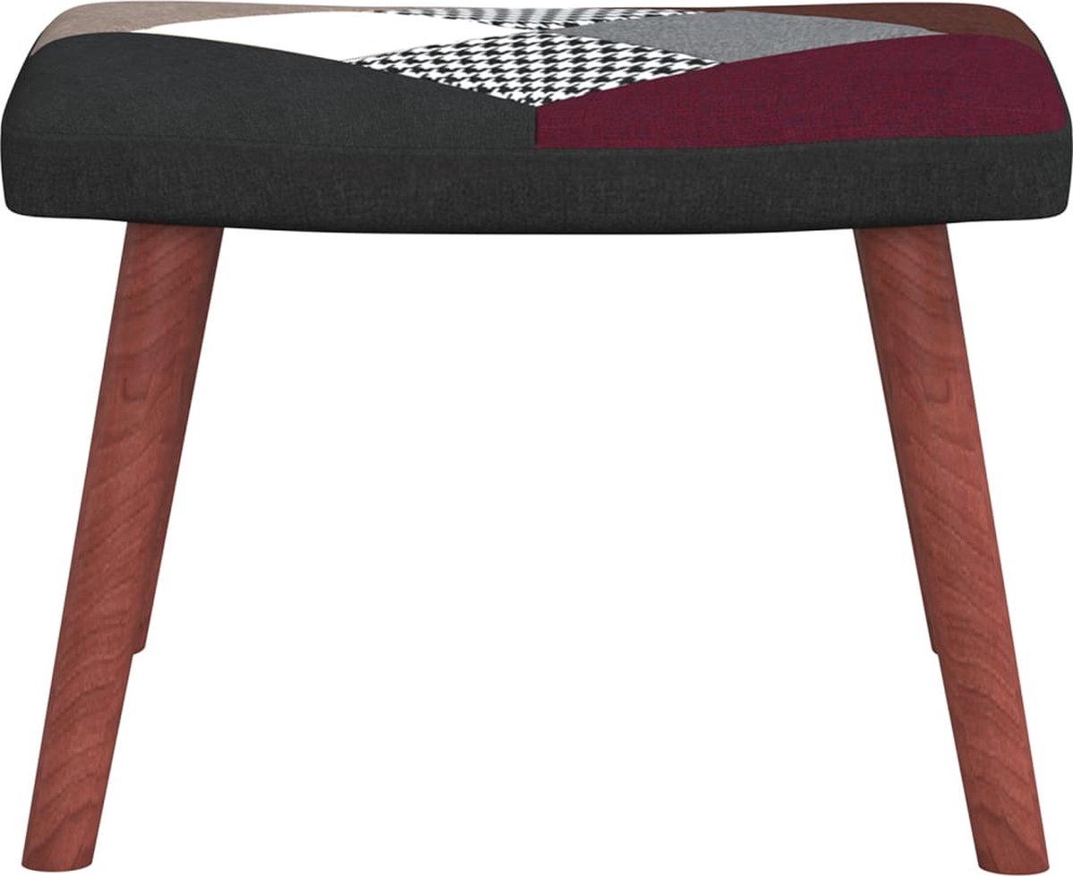 Vidaxl Schommelstoel Met Voetenbank Patchwork Stof