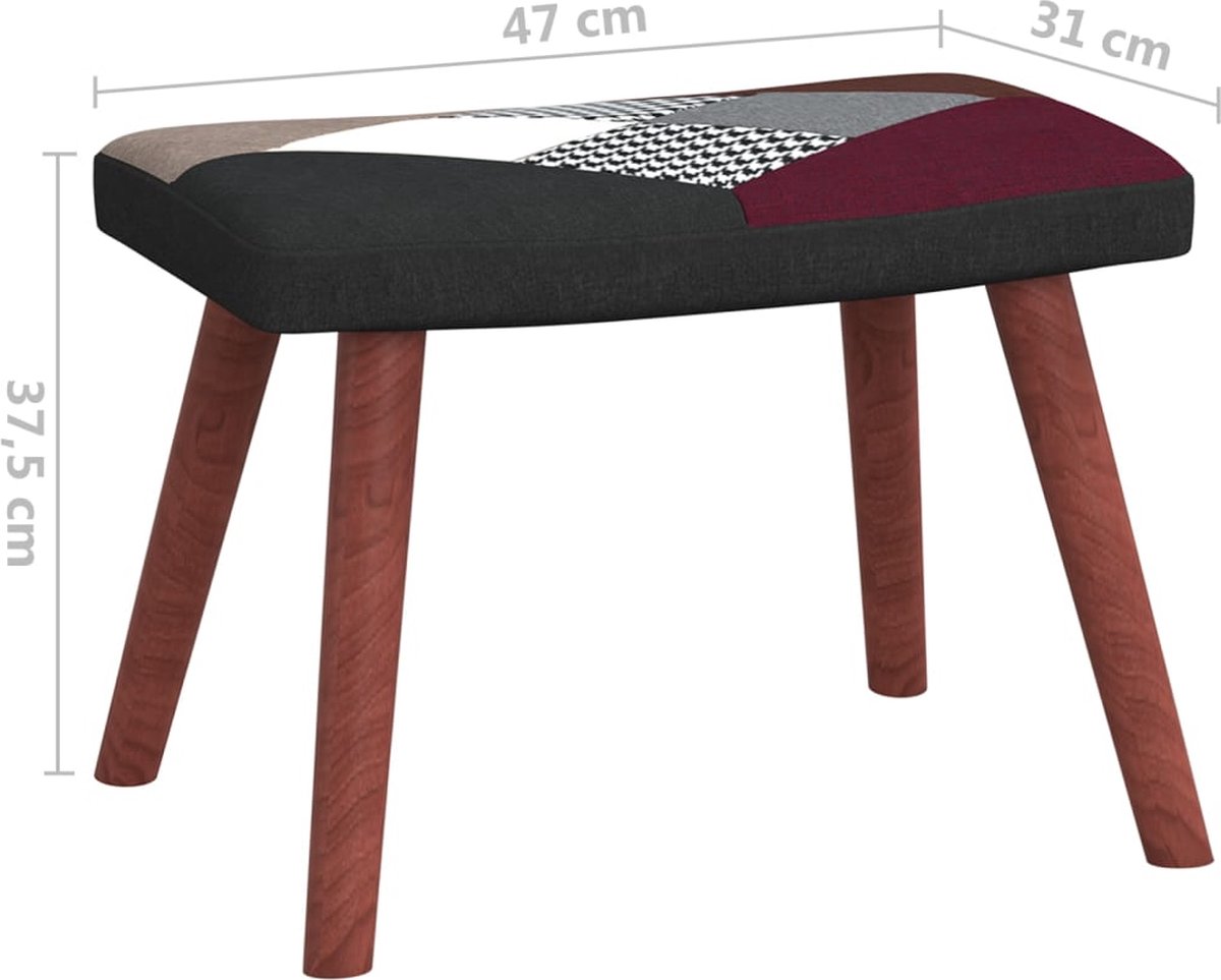 Vidaxl Schommelstoel Met Voetenbank Patchwork Stof