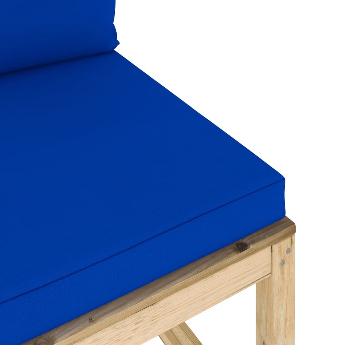 Vidaxl Tuinmiddenbank Met Kussens Geïmpregneerd Grenenhout - Blauw