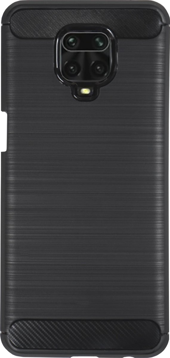 Bmax Carbon Soft Case Hoesje Voor Xiaomi Redmi Note 9 Pro- Black/ - Zwart