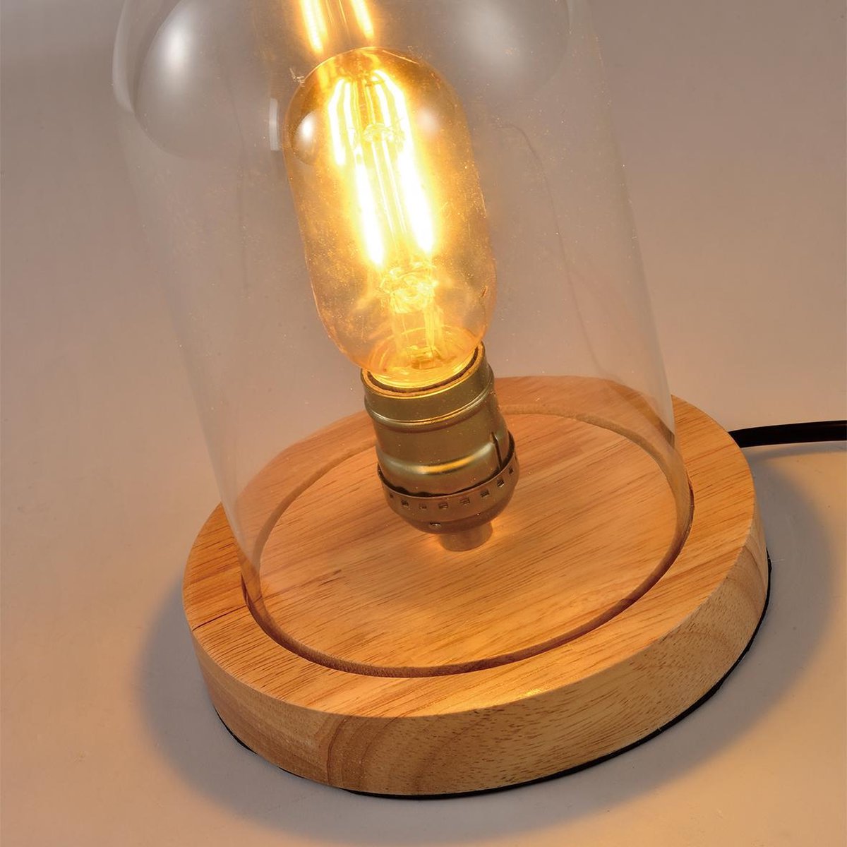 Quvio Tafellamp Met Glazen Stolp - Quv5031l - Bruin