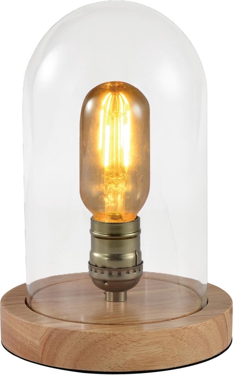 Quvio Tafellamp Met Glazen Stolp - Quv5031l - Bruin