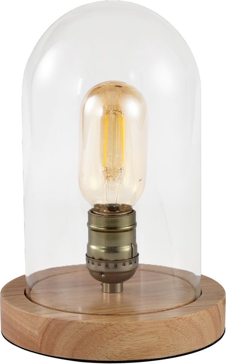 Quvio Tafellamp Met Glazen Stolp - Quv5031l - Bruin