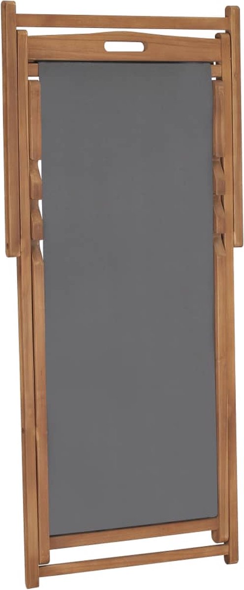 Vidaxl Strandstoel Inklapbaar Massief Teakhout - Grijs