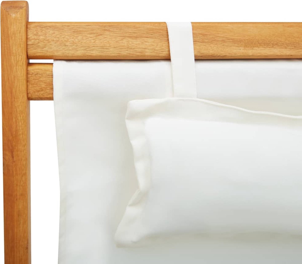 Vidaxl Strandstoel Inklapbaar Massief Eucalyptushout En Stof Crème