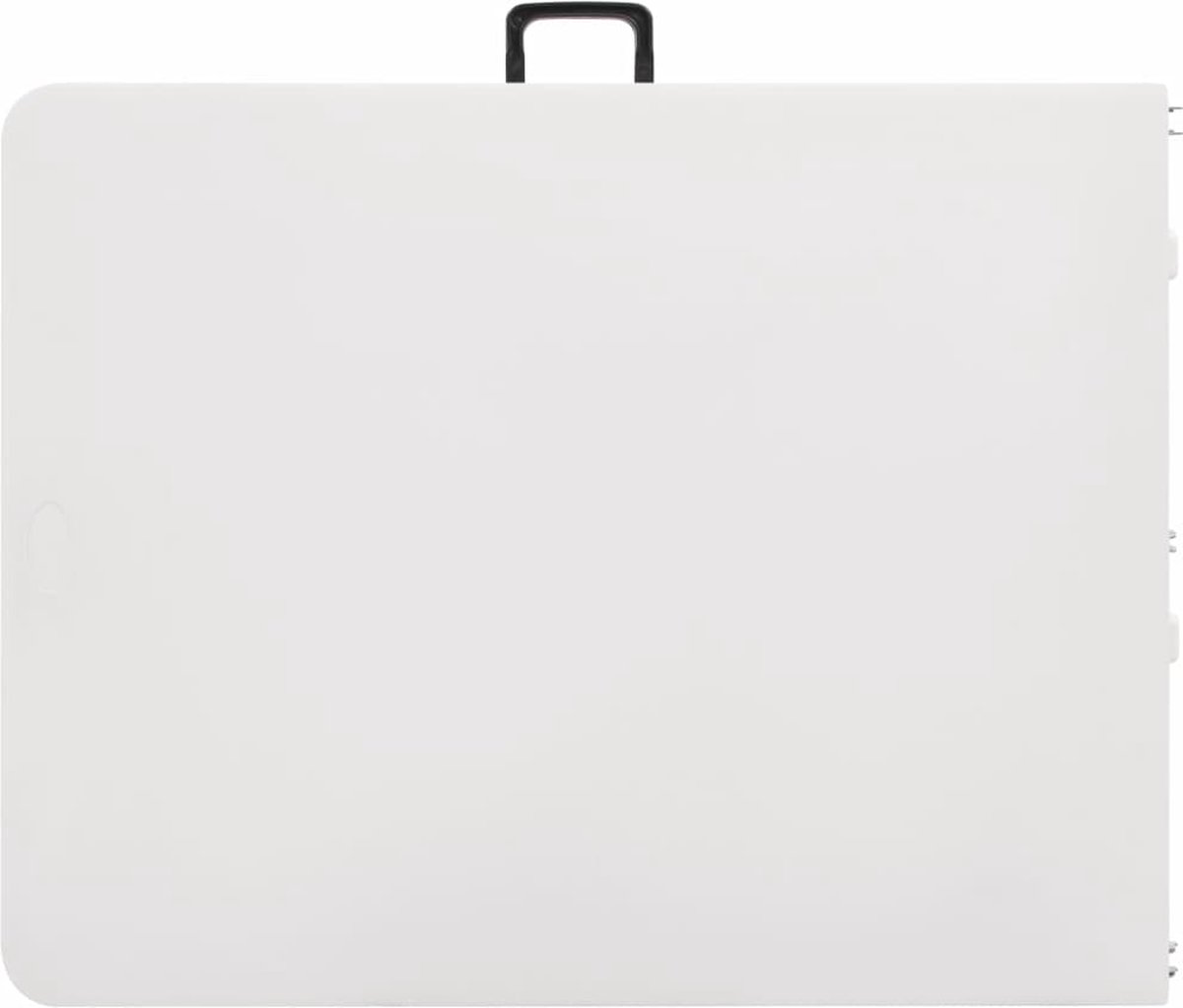 Vidaxl Tuintafel Met 2 Bankjes Inklapbaar 180 Cm Staal En Hdpe - Wit
