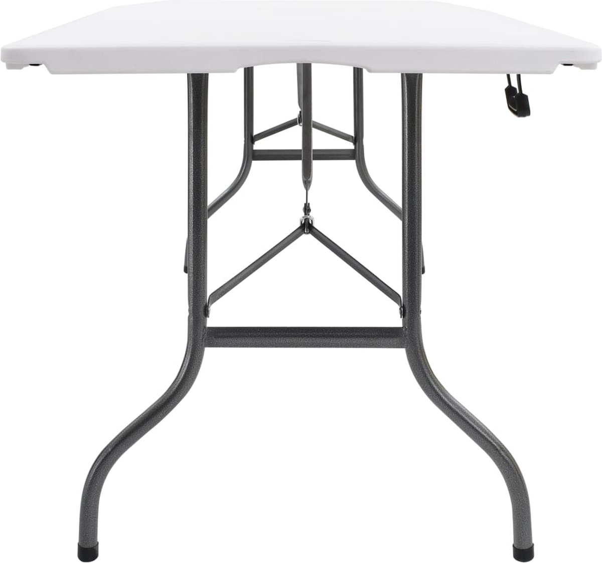 Vidaxl Tuintafel Met 2 Bankjes Inklapbaar 180 Cm Staal En Hdpe - Wit