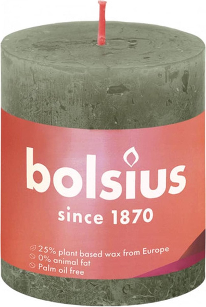 Bolsius Stompkaarsen Shine 6 St Rustiek 80x68 Mm Friskleurig - Groen