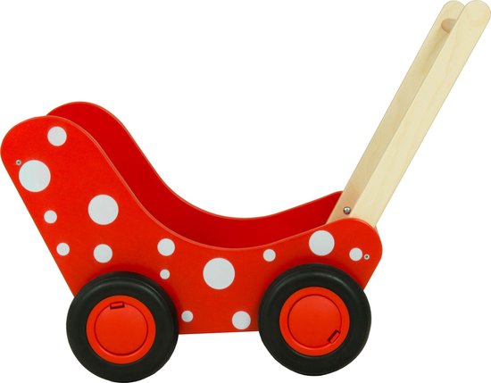 Van Dijk Toys Van Dijk Poppenwagen Met Witte Stippen (Flatpacked) - Rood