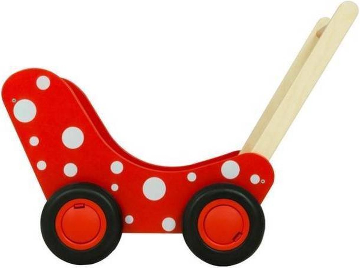 Van Dijk Toys Van Dijk Poppenwagen Met Witte Stippen (Flatpacked) - Rood